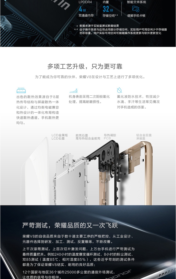 【12期免息分期】Huawei\/华为荣耀V8 全网通